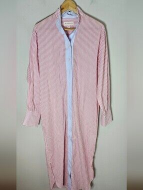 Wiggy Kit Montauk Shirt Dress red and white Stripes Maxi Cotton XS